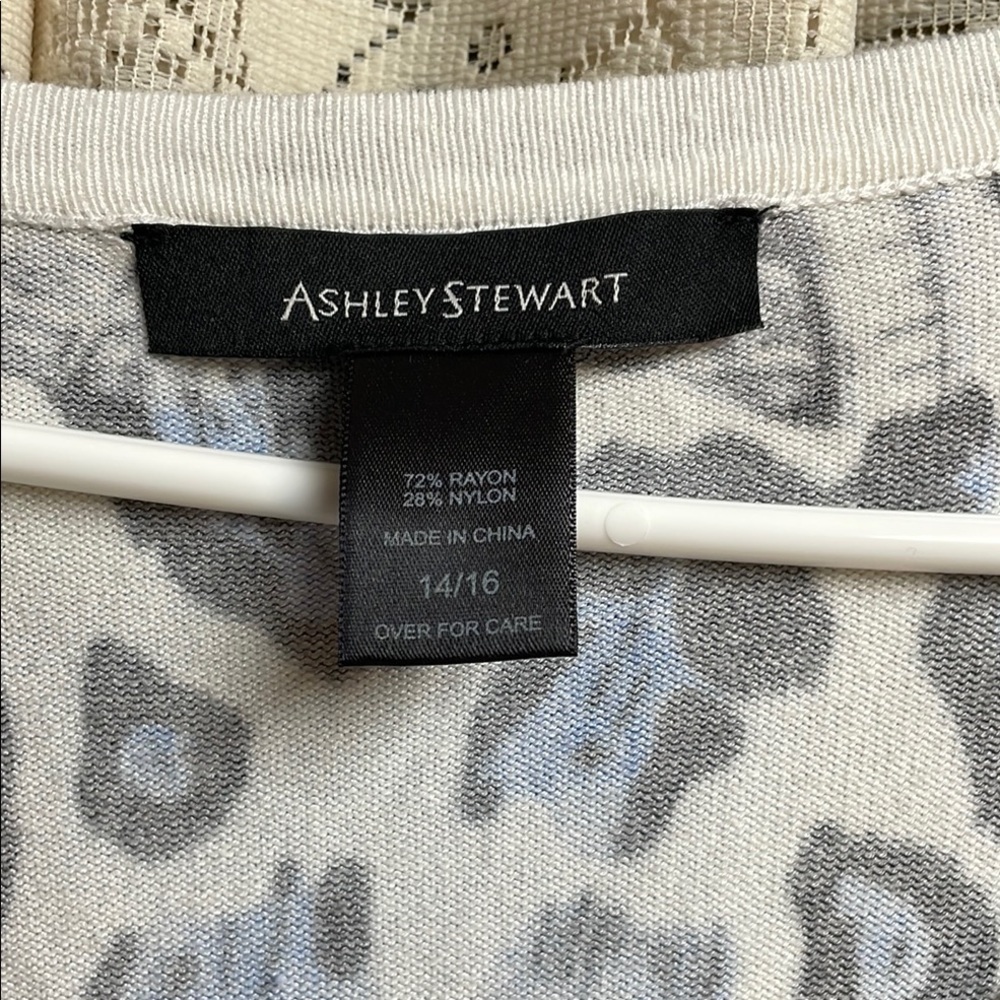 Ashley Stewart Women's animal print button down sweater - Picture 2 of 7
